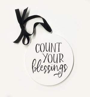 Count Your Blessings Script Ornament